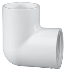Elbow, 1-1/2" Slip x FPT White PVC Schedule 40 90 Degree