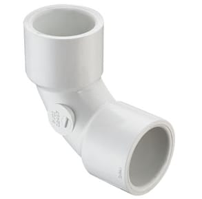 Sweep Elbow, 2-1/2" Socket White PVC Schedule 40 90 Degree Standard Short