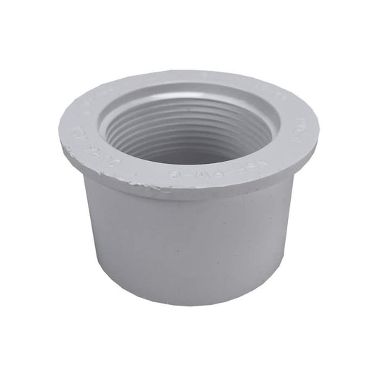 Reducing Bushing, 2 x 1-1/2" Spigot x FPT White PVC Schedule 40