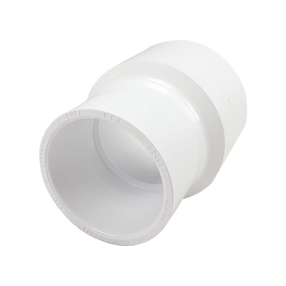 Reducing Coupling, 2 x 1-1/2" Slip White PVC Schedule 40