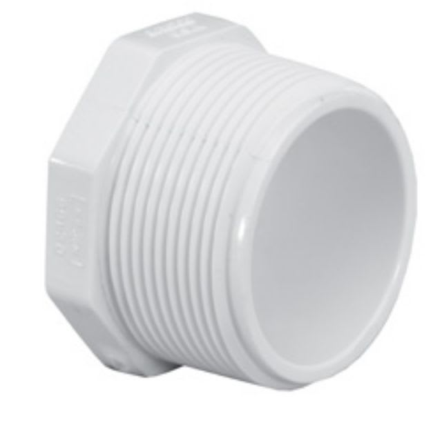 Plug, 2" MPT White PVC Schedule 40