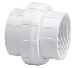 Union, 1-1/2" FIPT White PVC Schedule 40 O-Ring