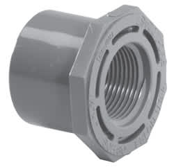 Reducing Bushing, 2 x 1/2" Spigot x FIPT Gray PVC Schedule 80 Flush Style