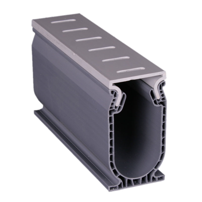 Stegmeier Frontier Deck Drain, Gray W/removable Top, 10' X 8 Pcs - SDDG