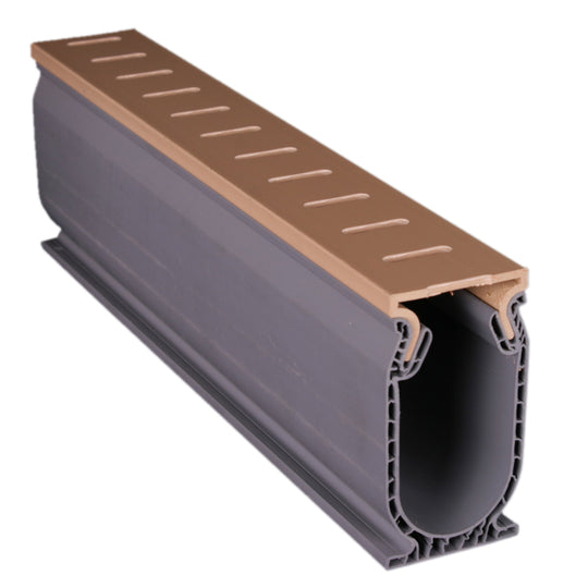 Stegmeier Frontier Deck Drain, Tan with Removable Top 10' X 8 Pcs - SDDT