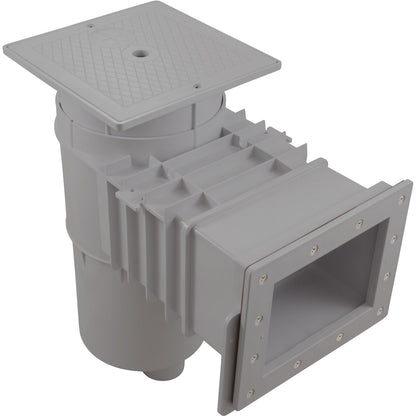 Hayward Vinyl/Fiberglass Auto-Skim Series Skimmer w/Outside Mount, 1-1/2" FPT, Square Cover, Dark Gray, Vinyl/Fiberglass