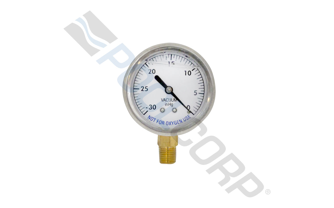 KUNSHAN ALF MACHINERY & INSTRU MOUNT LIQUID FILLED VAC GAUGE 2.5" 0-30"HG .25" BTM | 89030BU