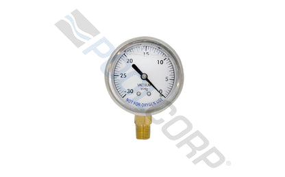 KUNSHAN ALF MACHINERY & INSTRU MOUNT LIQUID FILLED VAC GAUGE 2.5" 0-30"HG .25" BTM | 89030BU