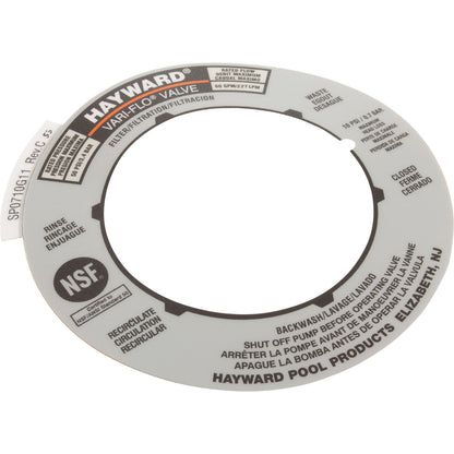 Hayward Valve Label - SPX0710G