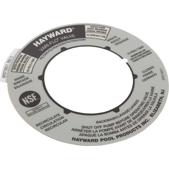 Hayward Label Plate - SPX0715G