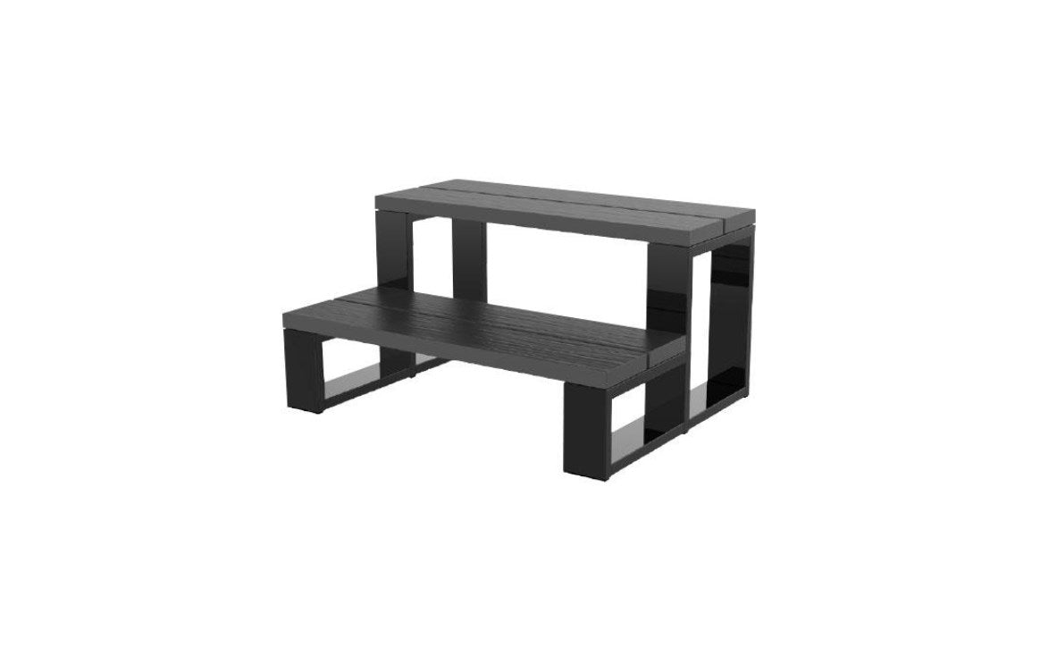 CPA 2-TREAD W/black Alum Frame Black Spa Step - MST022