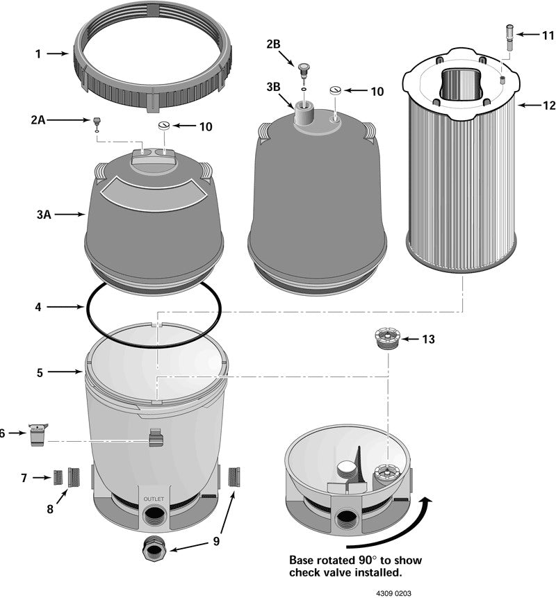 Sta-Rite 150 SqFt System:2 Mod Media Modular Media Filter PLM150 parts diagram