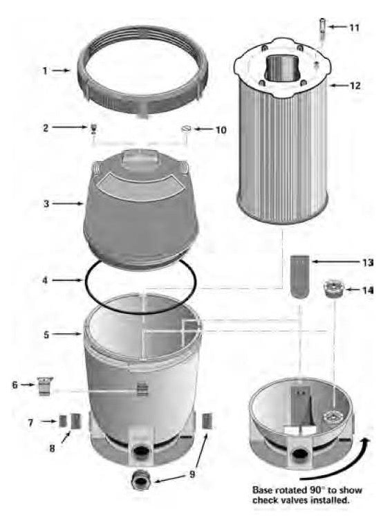 Sta-Rite 36 SqFt PLD Series System: 2 Modular D.E. Filter PLD70 parts diagram