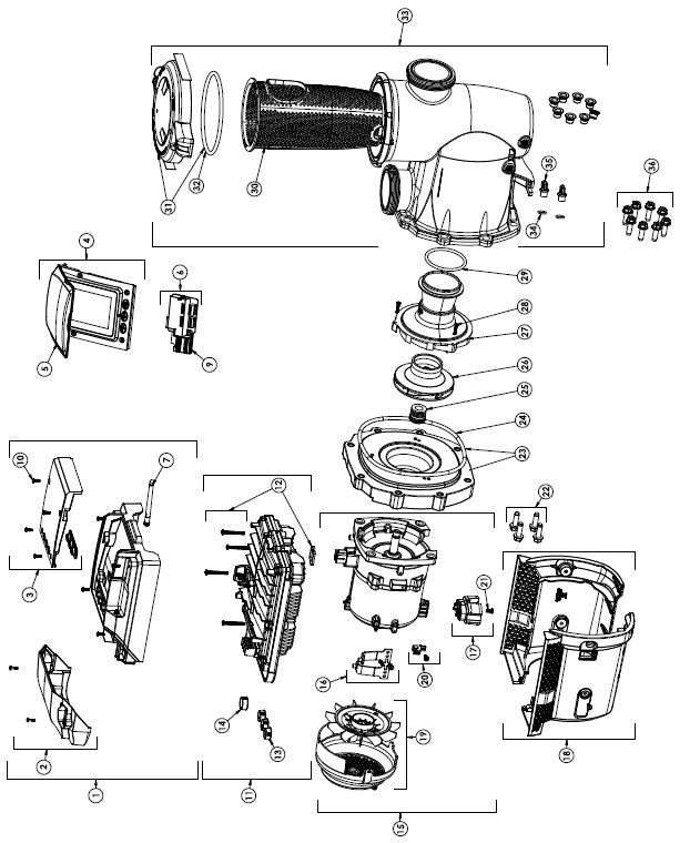 Sta-Rite IntelliPro3 VSF Pump with Relay Board 3 THP 208-230V 013076 parts diagram