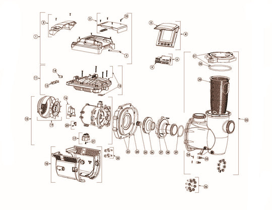 Pentair IntelliPro3 VSF Pool Pump with Relay 1.5 THP 013066 parts diagram