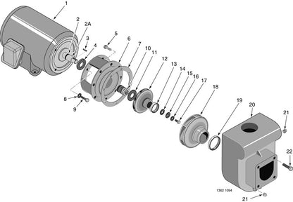 Pentair Sta-Rite D Series Commercial Pump 3 HP DMH3-171 parts diagram