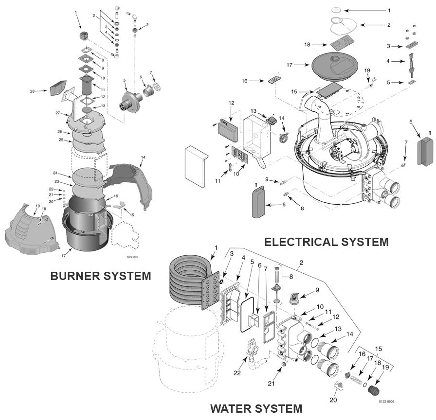 Sta-Rite Max-E-Therm Digital IID ASME Liquid Propane Low NOx Pool & Spa Heater 400K BTU 460764 parts diagram