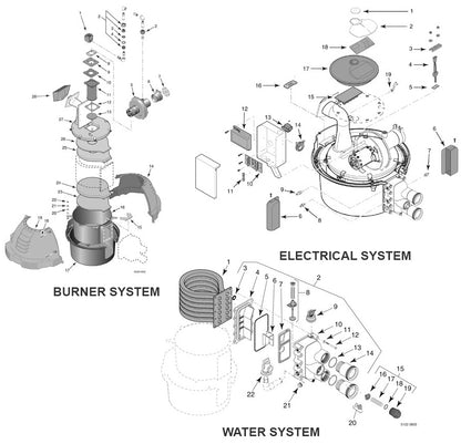 Sta-Rite Max-E-Therm Digital IID ASME Liquid Propane Low NOx Pool & Spa Heater 400K BTU 460764 parts diagram