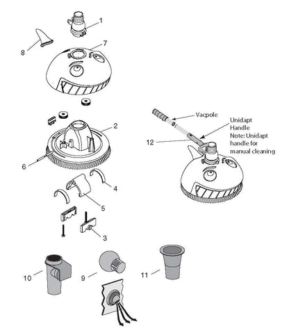 Pentair Kreepy Krauly 'Lil Shark Automatic Above Ground Pool Cleaner 360100 parts diagram
