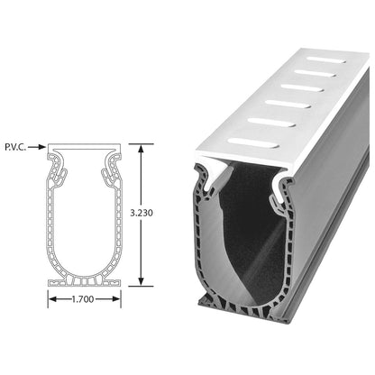 Stegmeier Frontier Deck Drain, Gray W/removable Top, 10' X 8 Pcs - SDDG