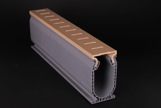 Stegmeier Frontier Deck Drain, Tan with Removable Top 10' X 8 Pcs - SDDT
