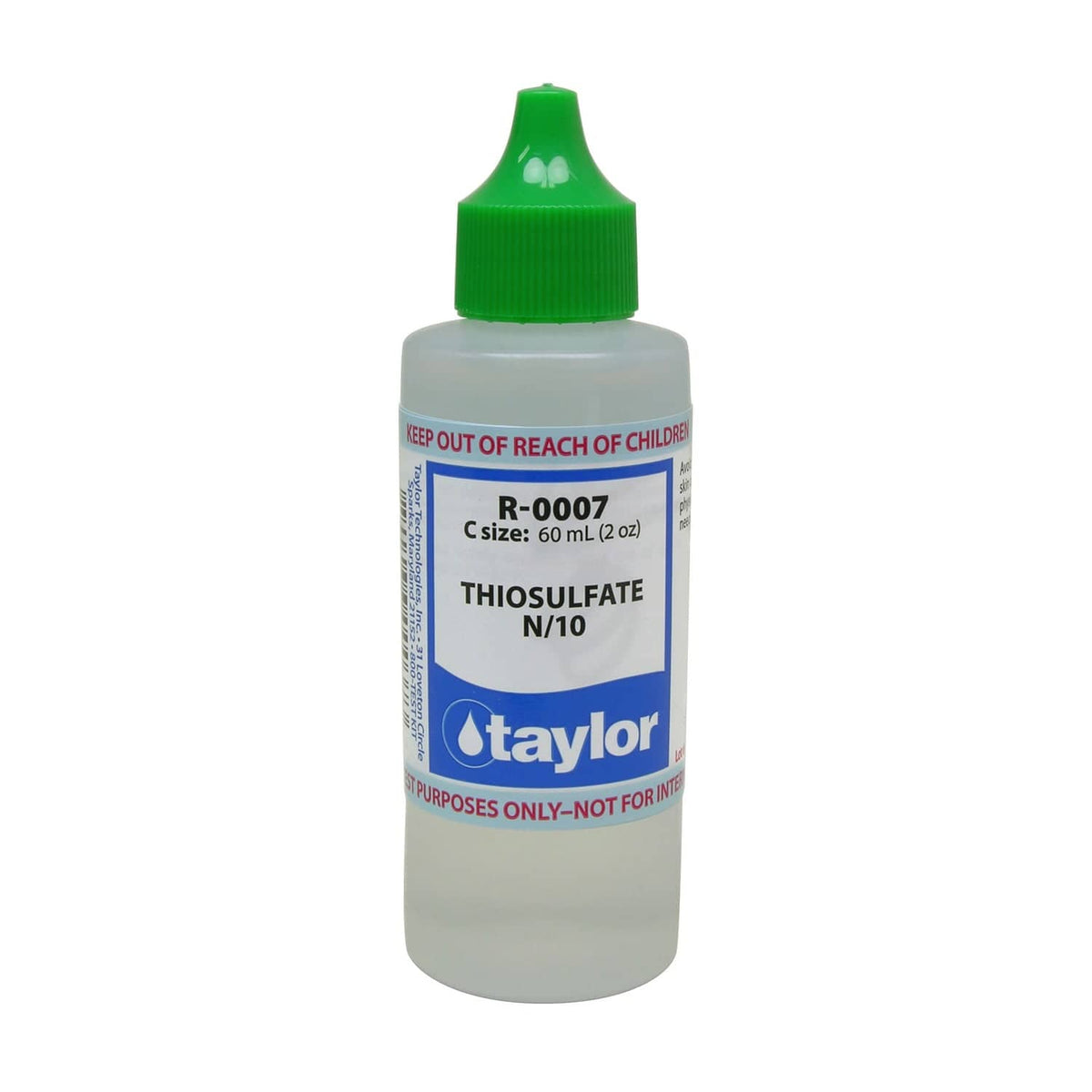 Taylor Thiosulfate N/10 Dropper Bottle, 2 oz, 12/Pack | R-0007-C-12