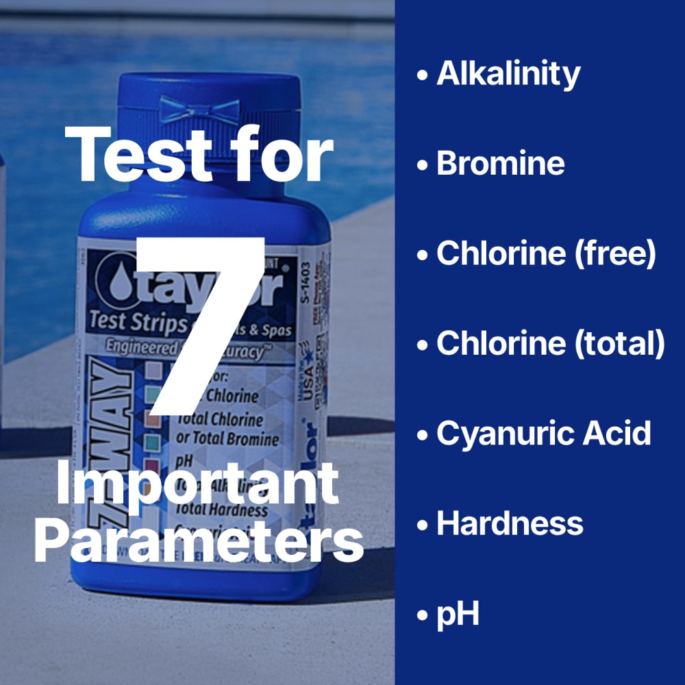 Taylor Test Strips 7-WAY - Free Chl/tota - S-1403-12