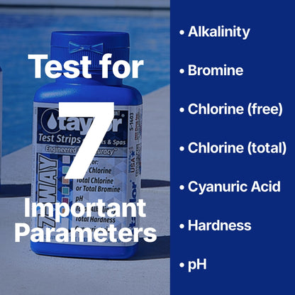 Taylor Test Strips 7-WAY - Free Chl/tota - S-1403-12