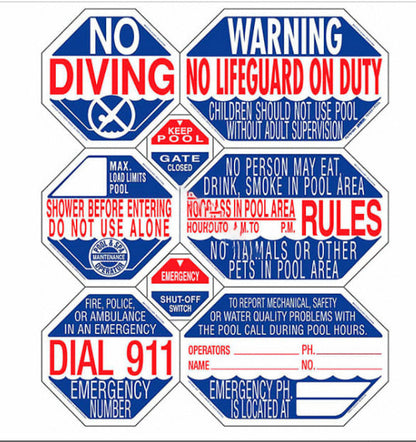 TRAFFIC GRAPHIX 8-IN-1 Texas Pool Sign 40"x48" - TGPS1004