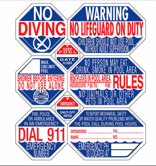 TRAFFIC GRAPHIX 8-IN-1 Texas Pool Sign 40"x48" - TGPS1004