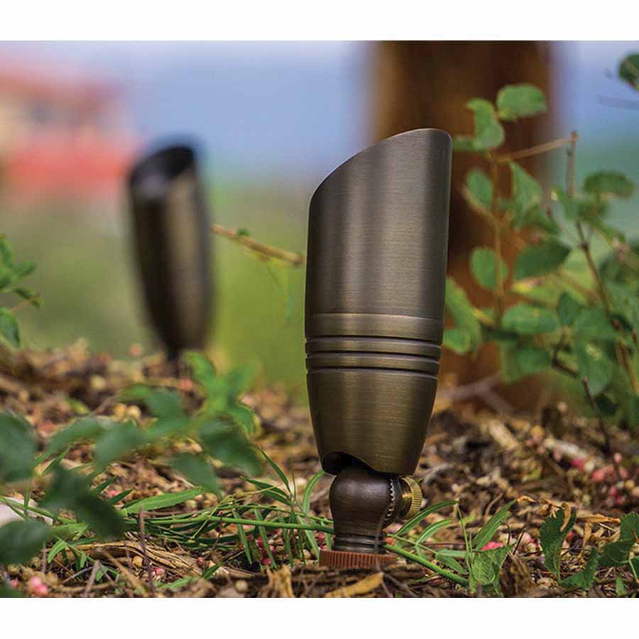 8 W GU5.3 MR-16 LED Weathered Brass Solid Cast Brass Pulsar Odyssey Series Up Light | UNIPULSNL
