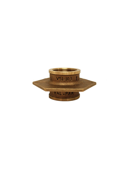 Val-Pak 1.5" NPT No Leak Flange Fitting w/ Bonding Screw Tapered x Straight Bronze V51-103