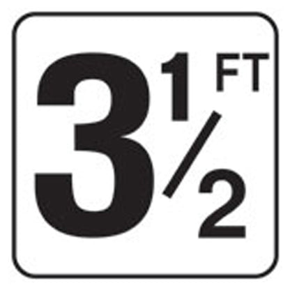 Inlays 3 1/2 with FT Depth Marker, Vinyl, Black/White, Stick-On 6" x 6" Square, 4" Letters - V620035