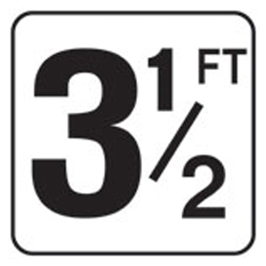 Inlays 3 1/2 with FT Depth Marker, Vinyl, Black/White, Stick-On 6" x 6" Square, 4" Letters - V620035