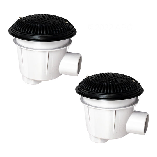 Hayward Black Sump with Adj 8" Grate 2/PK 2"Sx2"FPT - WG1154SBLKPAK2