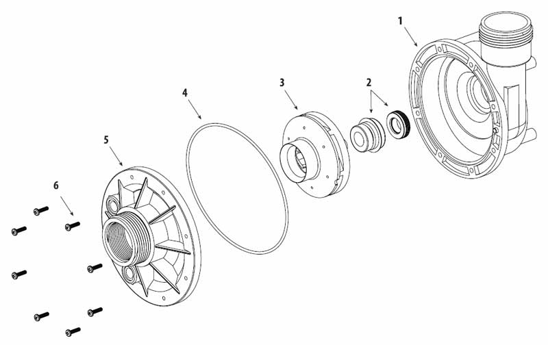Waterway Iron Might Pond Pump with 6' NEMA Cord and Trap 1/15HP 3410030-1E77 parts diagram