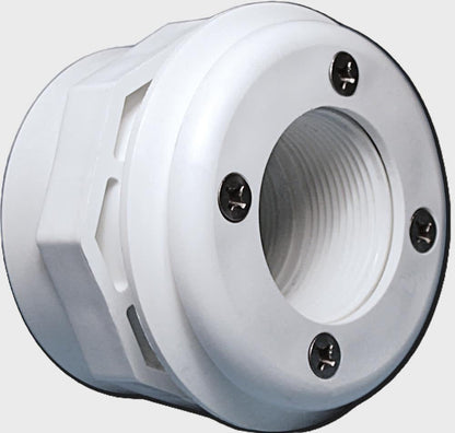 Waterway Steel Wall Fitting Assembly with Combo Spacer/Locknut, 1-1⁄2" FPT x 1-1⁄2" Socket, White - 400-9060B