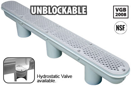 Waterway Concrete Diamond Strip Drain 32" Channel White - 640-1360 V