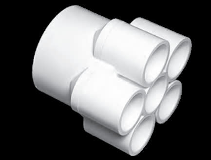 PVC 6 Outlet Slip Manifold 2 in. x 3/4 in. Spigot x Slip | 6724260