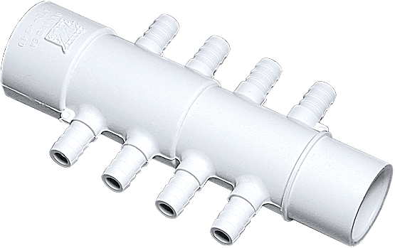 Waterway 1"[S] X 1" [Spigot] X [8] 3/8 Rb Barbs - 672-4340