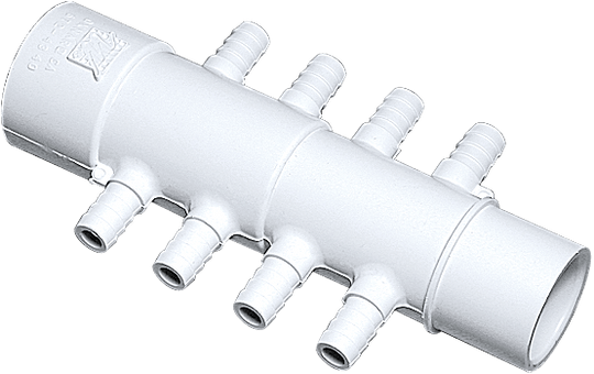 Waterway 1"[S] X 1" [Spigot] X [8] 3/8 Rb Barbs - 672-4340